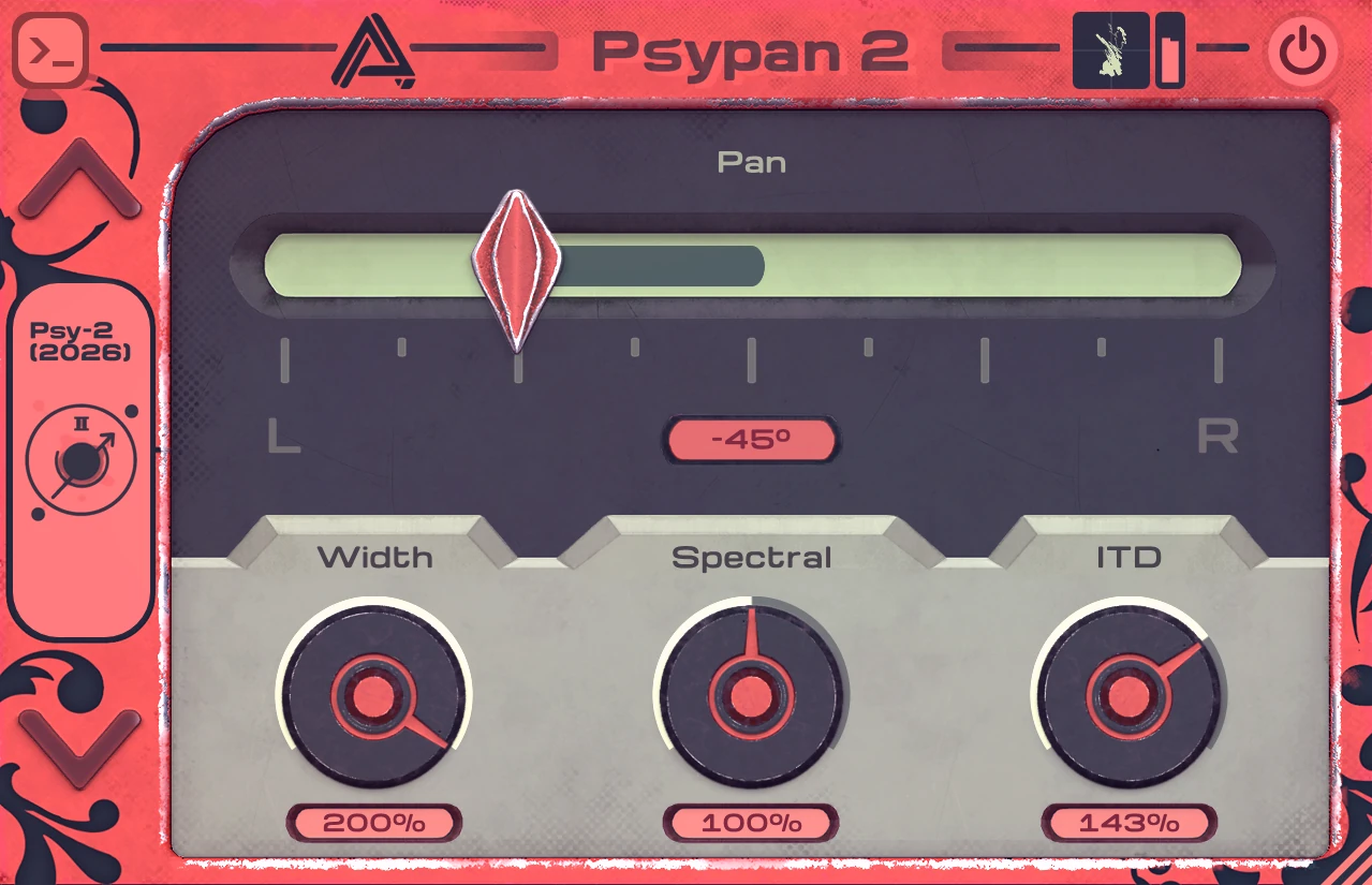Psypan 2 plugin interface by Auburn Sounds